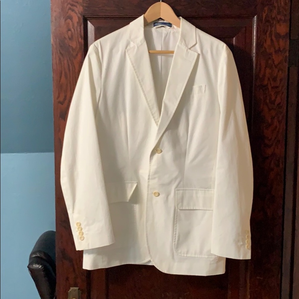 White Small Mens linen blazer Polo by Ralph Lauren
